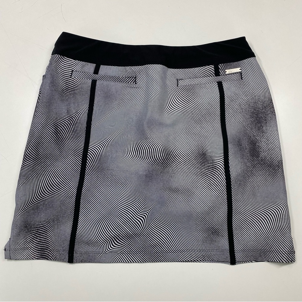 Adidas Golf Skirt Stripes Abstract Athletic Skort Shorts Pockets Mini Small - Picture 2 of 13